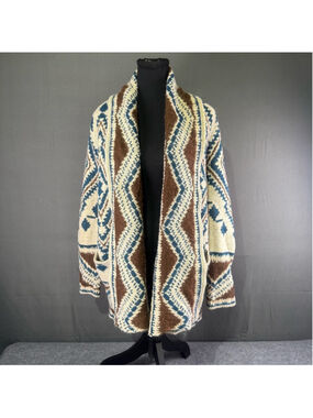 Ralph Lauren Denim Supply Aztec Navajo Shawl Cardigan XL Western Cowichan Knit